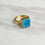 Blue Square Druzy Ring