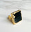 Sevilay Square Black Onyx Ring