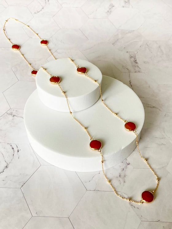 Red Jade chain necklace