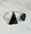 Sevda Triangle Black Onyx  and Blue Agate Bangle