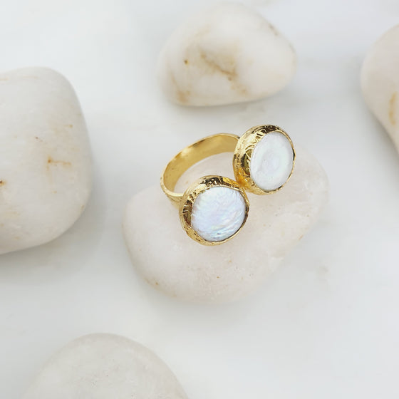 Tanzilah Double Pearl Ring