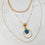 Saira Round Blue Jade layered Necklace