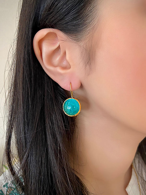 Aysha Round Turquoise Earrings