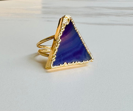 Sevilay Triangle Purple Agate