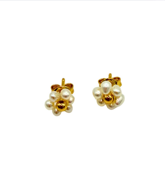 Petal Bloom Gold-Plated Stud Earrings