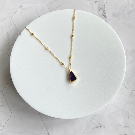 Sumayah Purple Agate Pendant Necklace