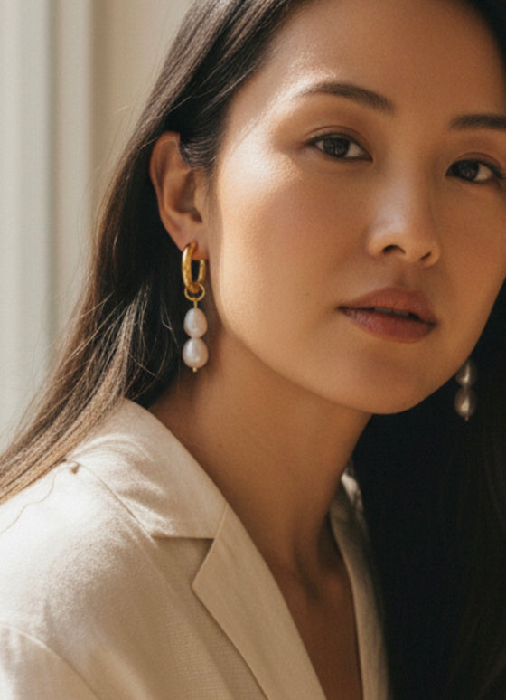 Twin Drop Lumina Pearl Earrings - Limited Edition