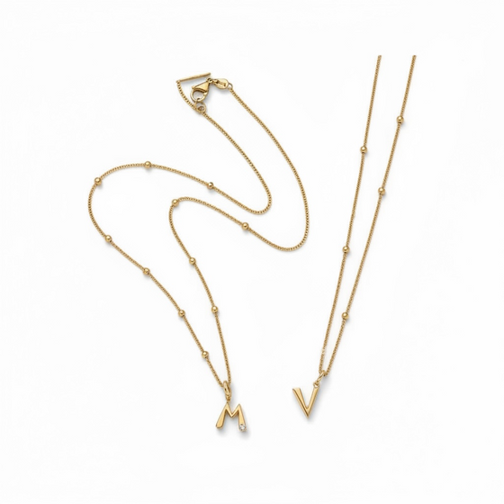 Gold Initial Pendant Necklace