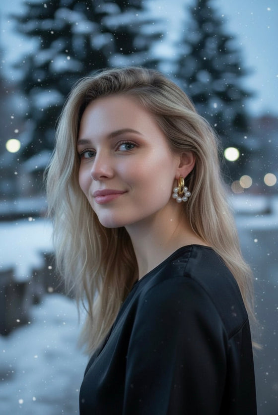 Aurora Bloom Gold Cluster Earrings