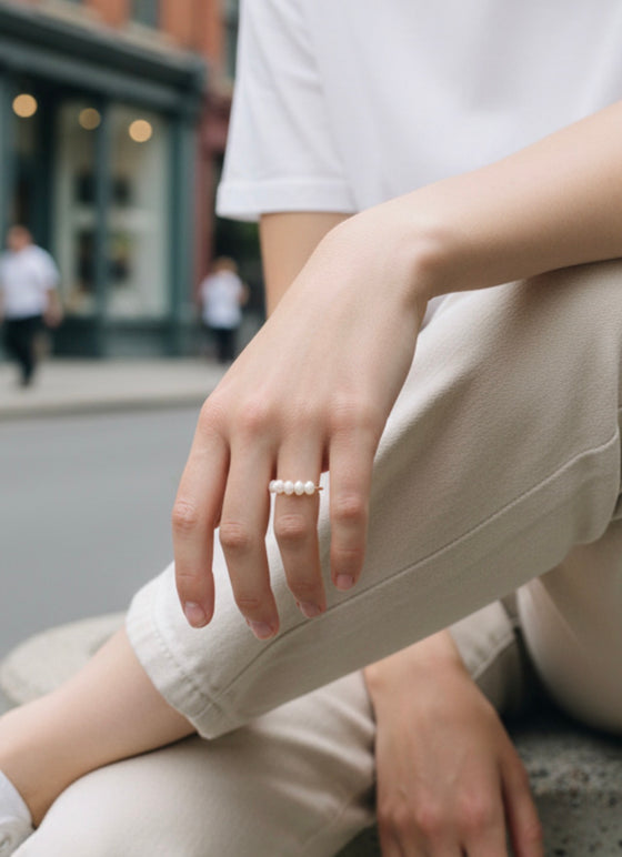 Five-Pearl Harmony Gold Ring