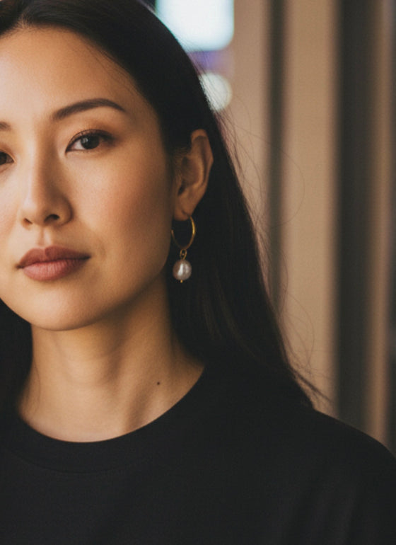 Elysian Drop Dawn Pearl Earrings