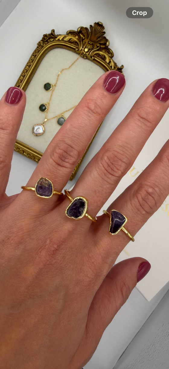 Amethyst Curve Ring