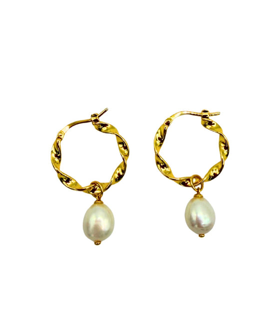 Sultanesque Spiral Gold-Plated Hoops – Artisan-Twisted 925 Silver