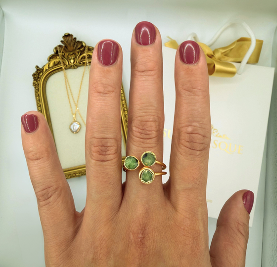 Green Tourmaline Meadow Ring