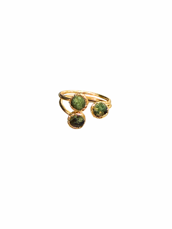 Green Tourmaline Meadow Ring