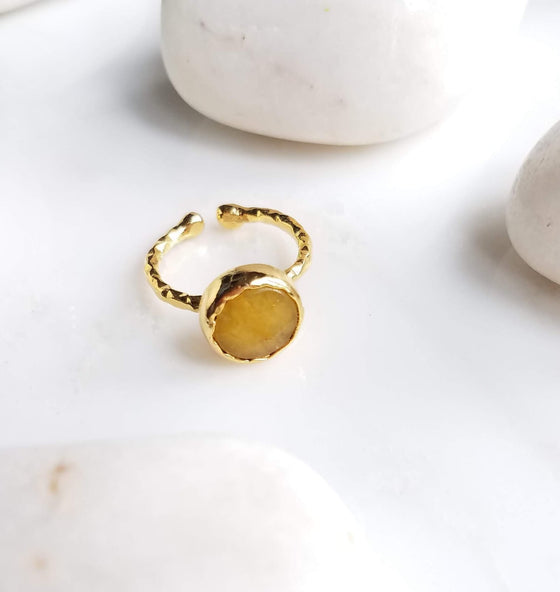 Zehra Yellow Jade One Stone Ring