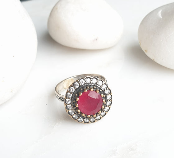 Sultanzadeh Red 925 Silver Ring