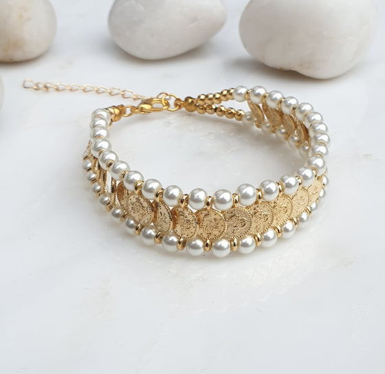 Pearl Coin Bracelet
