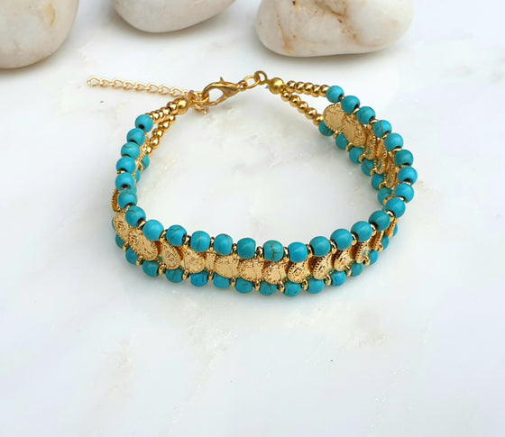 Turquoise Coin Bracelet