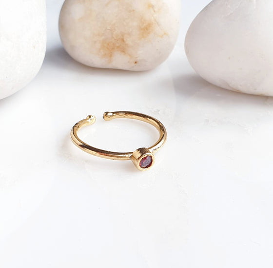 Stackable Small  Red Round Ring
