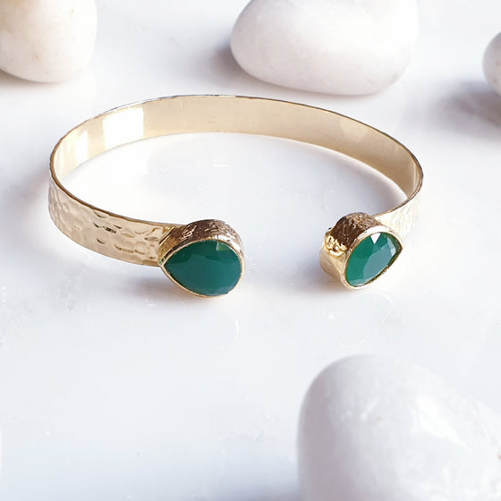 Teardrop Emerald Bangle