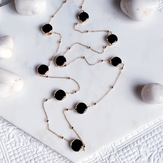 Onyx chain necklace