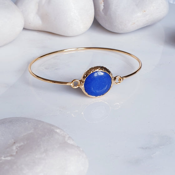 Round Blue Jade bangle