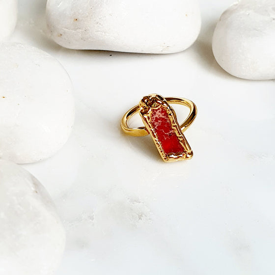 Red Variscite Ring