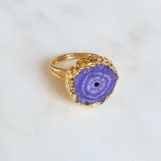 Stellar Purple Solar Quartz Ring