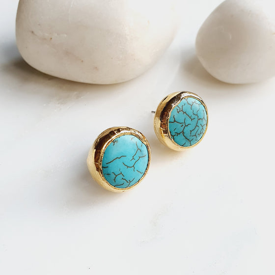 Round Turquoise Studs