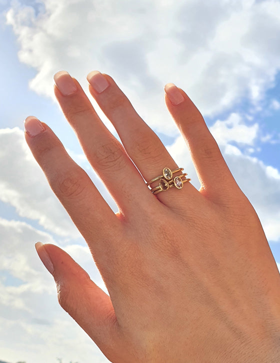 Stackable Small Teardrop Pink Ring