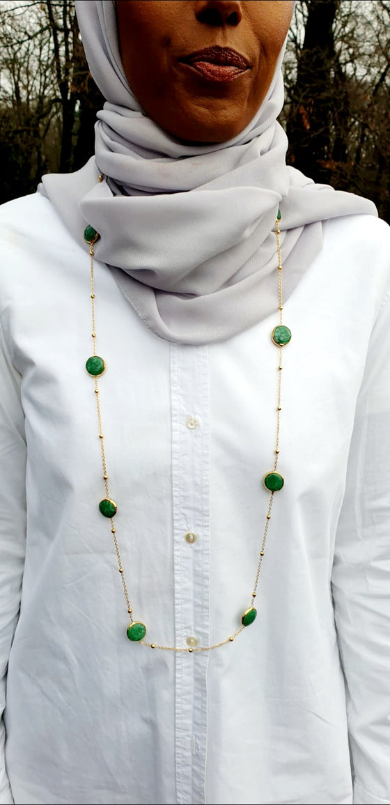 Emerald Jade chain necklace