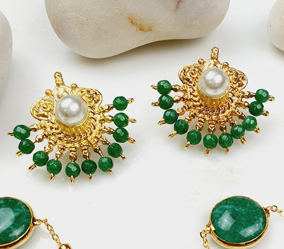 Emerald Green shehzadeh Earrings