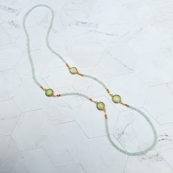 Light Aqua/Green Jade Beaded necklace