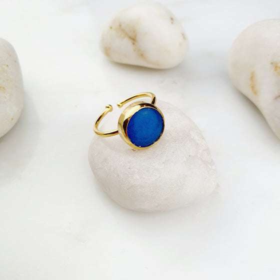 Reyhan Blue Jade Ring