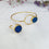 Saira Round Blue Jade Bangle and Ring Set