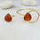 Saira Teardrop Orange Cat's eye Bangle and Ring Set