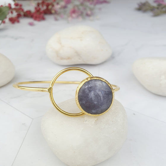 Saira Round Dark Purple Agate bangle