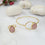 Saira Pink Teardrop Jade bangle and ring set
