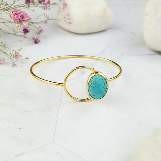 Saira Oval Turquoise bangle