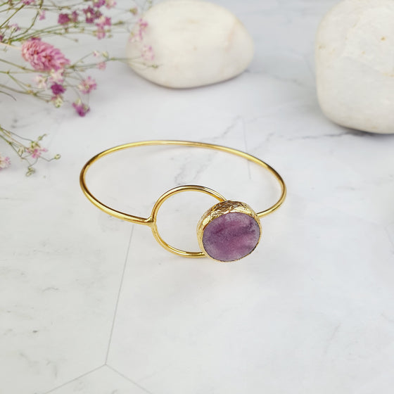 Saira Round violet Jade Bangle