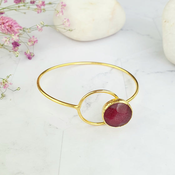 Saira Round Red Jade bangle