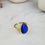 Saira Teardrop blue cat's eye ring