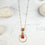 Sufia Orange Cat's eye Pendant Necklace