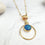 Sufia Round Blue Jade Pendant Necklace