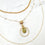 Saira Oval Yellow Jade layered Necklace