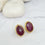 Fuschia Oval Jade Studs