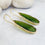 Louiza Olive Green Cat's Eye Earrings