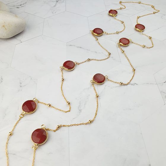 Red Jade chain necklace