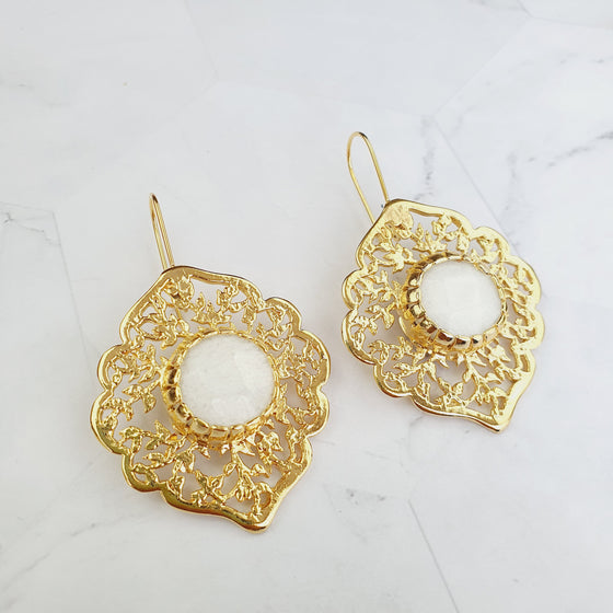 White Jade Sultan  Earrings